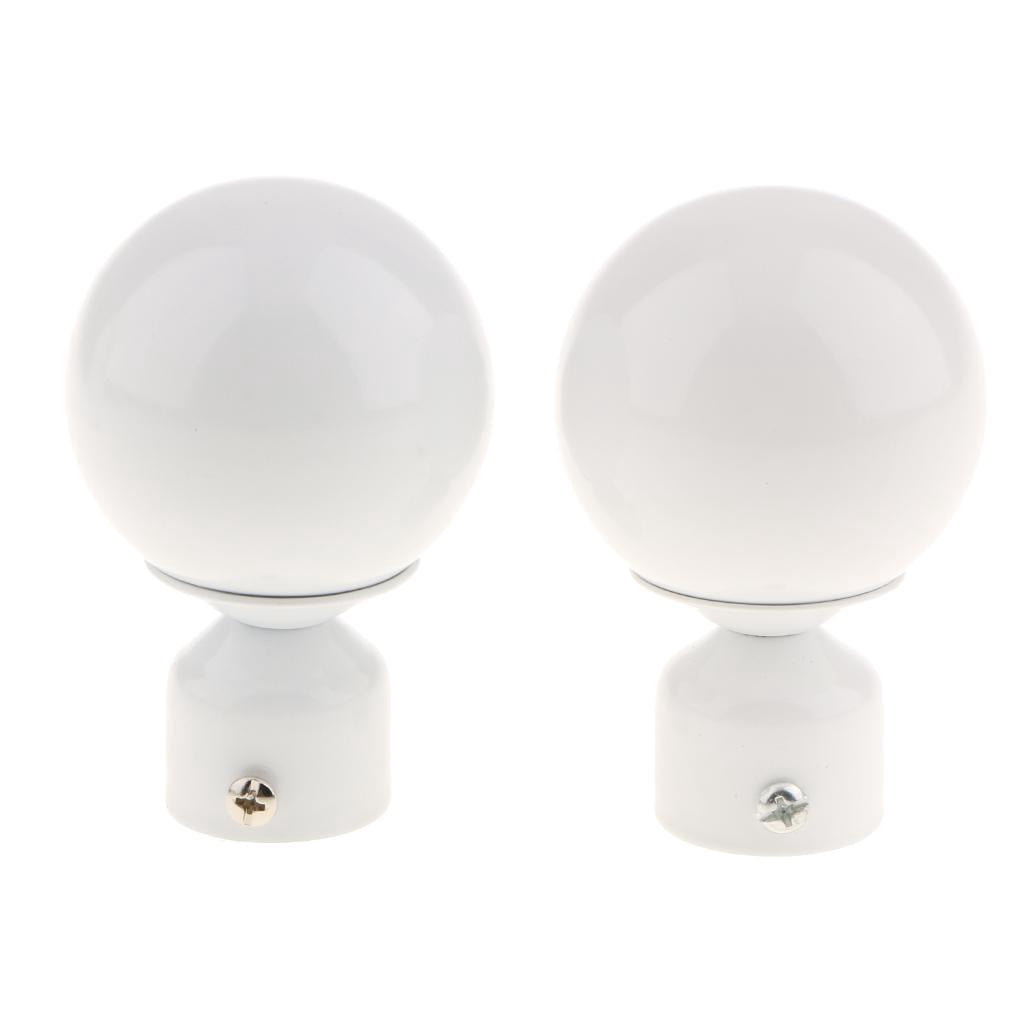 Abbracc Decorative Pair Curtain Pole Recess Brackets Curtain Rail Type 3 - Type 3 - White