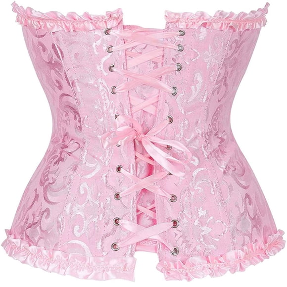 UPPADA Boned Corset Clearance,Corset Tops for Women Plus Size Floral Embroidered Corset Goth Lace Up Corset Overbust Corset Underbust Corset Belt Cute Bustier Lingerie