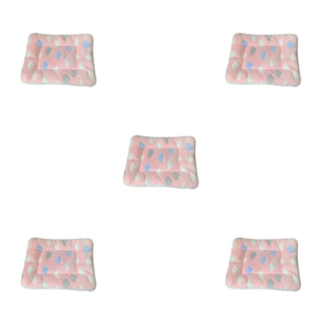 serony Cartoon Dog Sleeping Mat Thickened Warm Pet Mat For Rest Washable Pink cloud 30*40cm 5Set