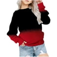 thumbnail image 1 of Yuyuzo Chandails en Molleton pour Filles Col Rond Manches Longues Décontracté Confortable Bloc de Couleur Chandail d'Automne, 1 of 4