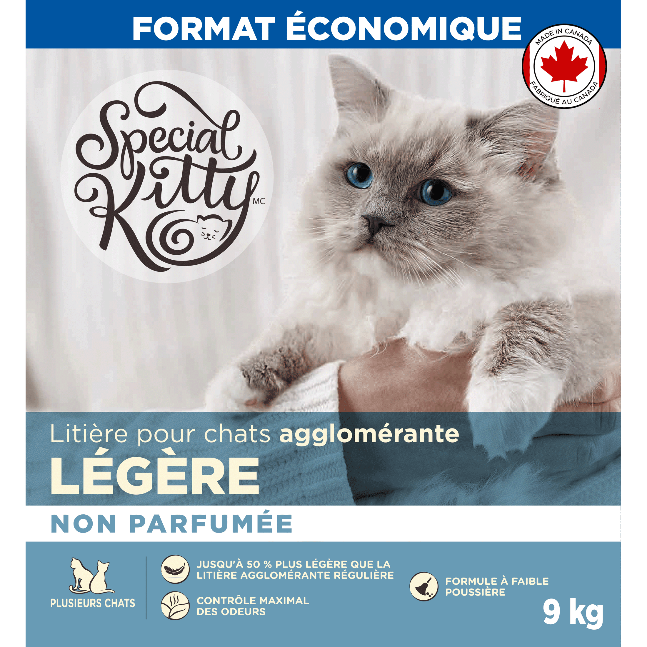 Special Kitty Litière pour Chats Agglomérante Légère Non Parfumée 9kg
