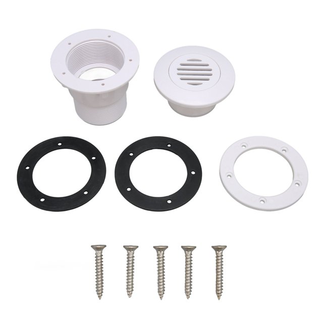 ANGGREK Accessoires de Piscine Buse d'Aspiration de Piscine, Buse de Remplacement de Filetage G2A Buse de Sortie de Piscine Résistante à l'Usure avec 5 Vis pour Piscine