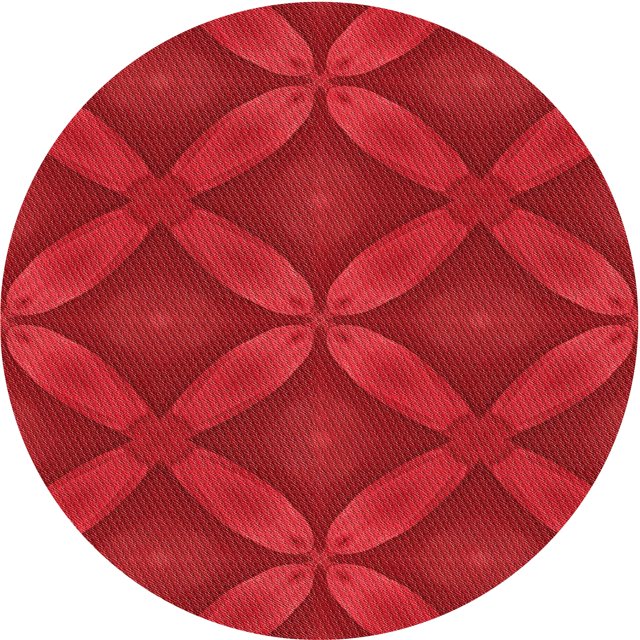 Ahgly Company Tapis d'Intérieur Rond Lavable en Machine Rouge Transitionnel, 6 Pieds Rond