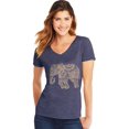 thumbnail image 1 of Hanes Womens Short Sleeve V-Neck Tee, S, Pattern Elephant/Navy Heather, 1 of 3