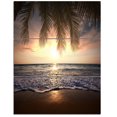 thumbnail image 2 of Tropical Beach with Palm Leaves - Seashore Canvas Art Print, 2 of 3