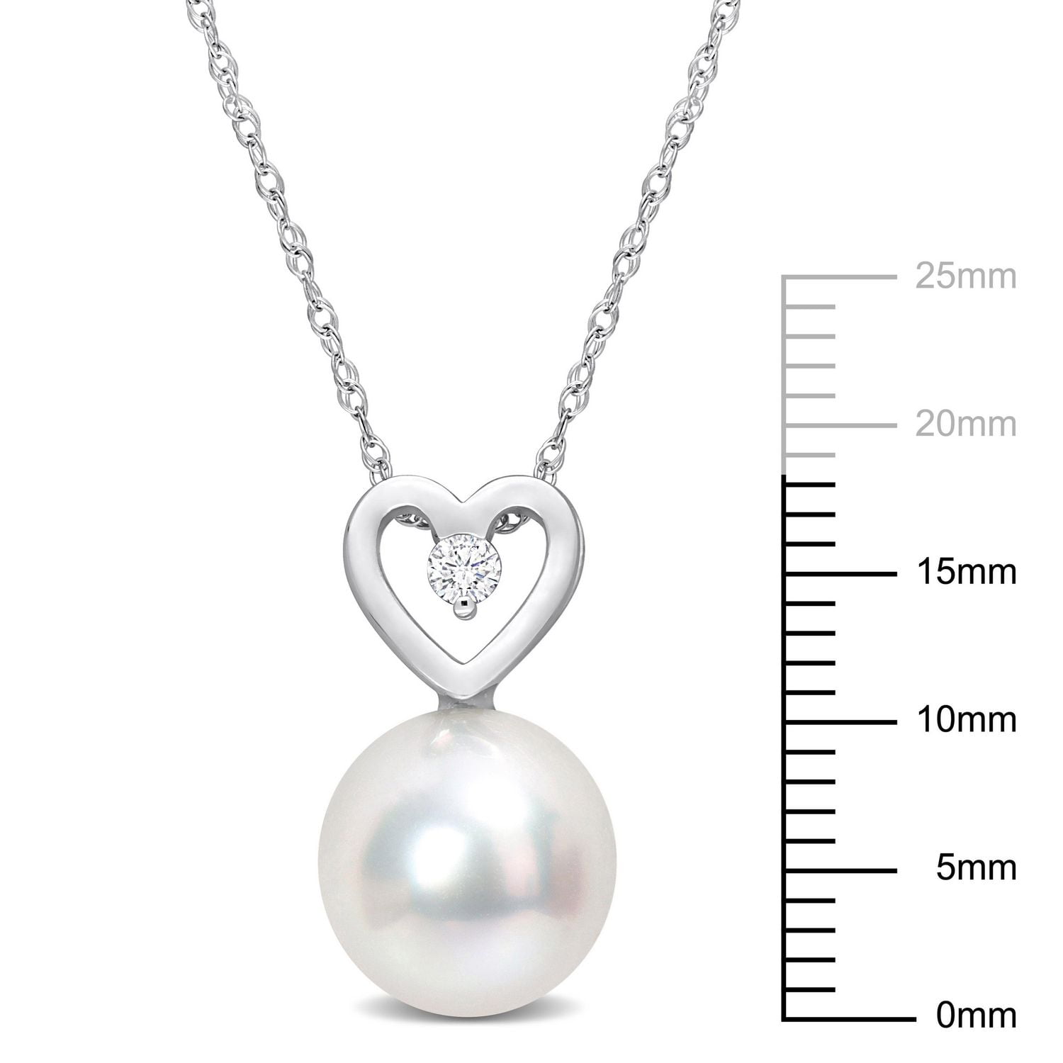 Collier Miabella avec perles culture mers du Sud et accents de diamants en or blanc 10K