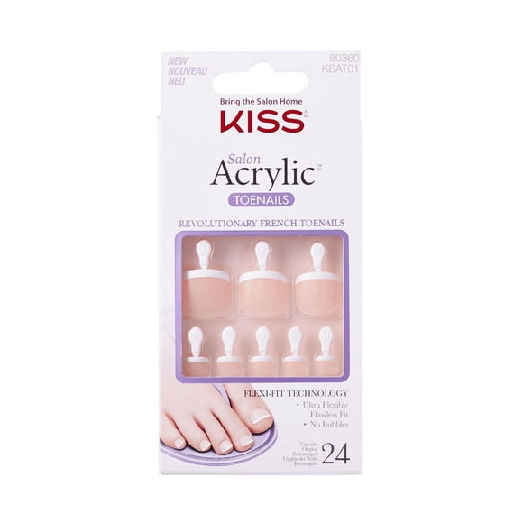 KISS Salon Acrylic - Ongle d'Orteil Français - Faux Ongles