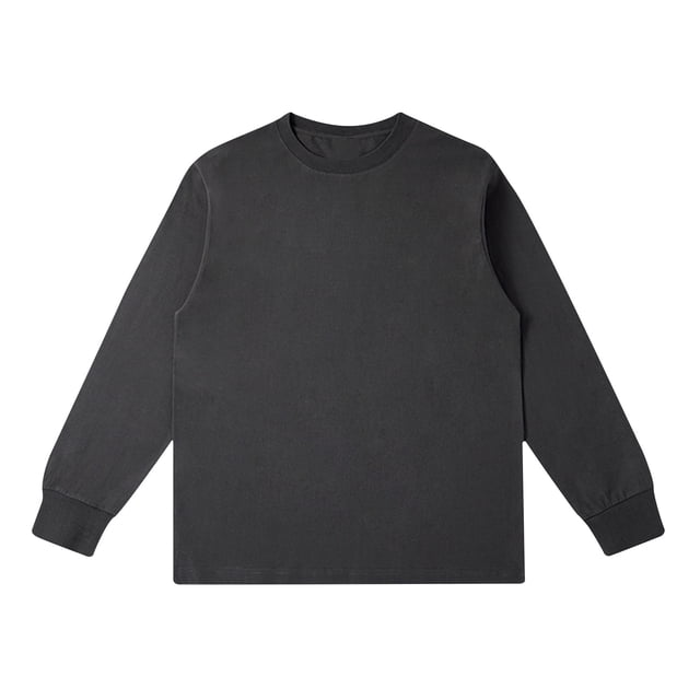 GigrtiJin Mens Shirts Round-Neck Long Sleeve Casual Solid Color Blouses Fashion Comfy Loose Basic Pullover Tops