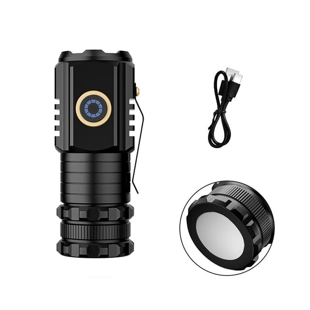 Kyusrd Aubaines d'Été pour Terrasse Extérieure!Lampe à Trois Yeux Mini et Petite Portable à DEL pour la Maison, Lampe de Poche d'Extérieur à Lumière Puissante, Rechargeable, Super Lumineuse, Longue Portée