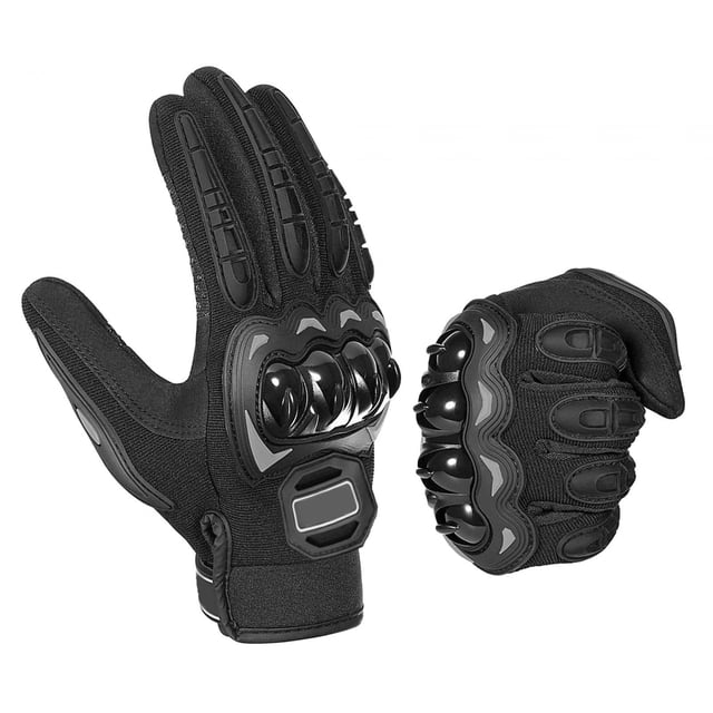 2Pcs Motorcycle Gloves Touch Screen Durable Racing Gloves Outdoor Gloves for Men Black L