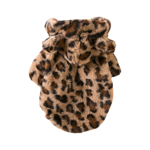 Winter Warm Leopard Print Coat Jacket For French And Small Breed Dogs