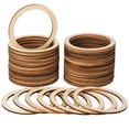thumbnail image 1 of SHISUYAN 50 Pcs Tranches de Bois Rondes Bricolage Disques en Bois Ronds avec Trous pour Découpage, 1 of 9