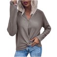 thumbnail image 1 of CEHVOM Women Long Sleeve Knotted Solid Color V Neck Pullover Knitted Sweater, 1 of 4
