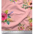thumbnail image 1 of Soimoi Cotton Poplin Fabric Leaves & Anemone Flower Fabric Prints By Yard 42 Inch Wide, 1 of 3