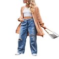 thumbnail image 4 of Women‘s Autumn Solid Color Long Sleeve Open Front Knitwear Sweater, 4 of 7