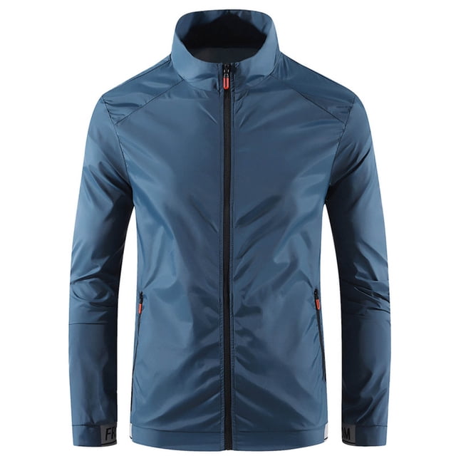 Qtocio Men's Long Sleeve Casual Shirts,Stand Collar Sun Protection Shirt Lightweight Breathable Jacket