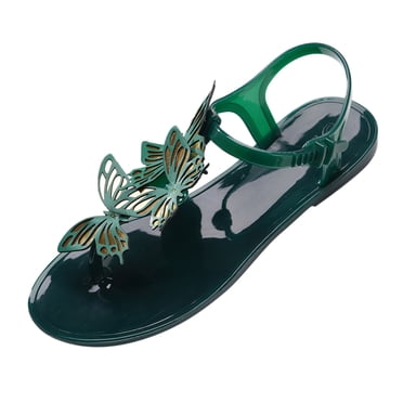 Ketyyh-chn99 Sandales Femmes Été Chaussures Dames Sandales Femmes 39 et Gougounes Plates Nœud Papillon Chaussures pour Femmes Sandales pour Femmes Printemps Été Sandales pour Femmes (Vert, 6.5-7)