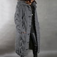 thumbnail image 4 of Women‘s Long Large Classic Cardigans Cable Knit Hood Sweater Oversized Button Duster Coat with Pocket 2024, 4 of 4