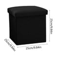 thumbnail image 3 of Black Multifunctional Foldable Storage Stool Linen Fabric For Organizer Shoe Changing 25 X 25 Cm Cotton Linen Material Black Color, 3 of 6