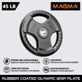 thumbnail image 2 of MAGMA Virgin Rubber 2-Inch Cast Iron Olympic Grip Plates, for Strength Training, Weightlifting, Muscle Toning, Weight Loss & Crossfit, 2 of 9
