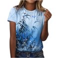thumbnail image 2 of T-shirts à Manches Courtes pour Femmes Dames Mode Décontractée Imprimé Col Rond Ample T-Shirt à Manches Courtes Haut Chandail T-Shirts pour Femmes Manches Courtes Hauts à Manches Courtes pour Femmes, 2 of 8