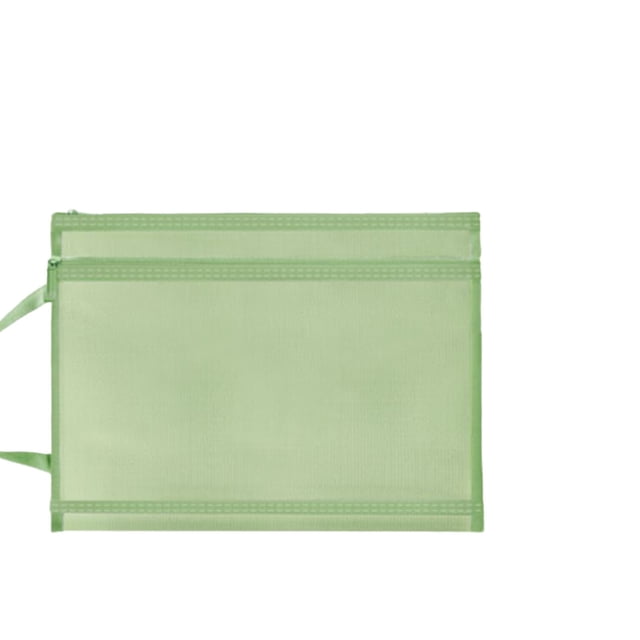 Clearance! Double Layer Mesh Zipper Pouch Bags with Handle Nylon Mesh Bags for Board Game & Puzzles Organizing Storage Toys Storage Bags A4 Zipper Mesh Bags File Bags for School Office Home Green