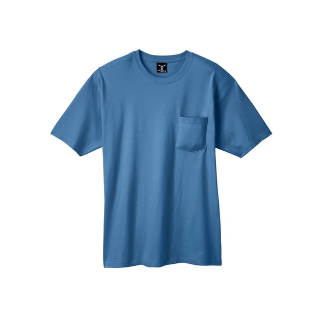 Hanes Beefy-T T-Shirt à Poche pour Hommes, P, Bleu Denim