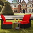 thumbnail image 4 of Gymax 2PCS Deep Seat Chair Cushion Pads Set Indoor/Outdoor w/ Rope Belts Red, 4 of 9
