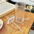 thumbnail image 4 of JZCHUNTOY Glass Water Cup 1 Pack, 8.5 oz Transparent Glass Drinking Cup with Lid, Handle and Straw, BPA Free Leakproof Beverage Cup, Reusable Drinking Glass for Juice, Coffee, Water and Daily Use, 4 of 7