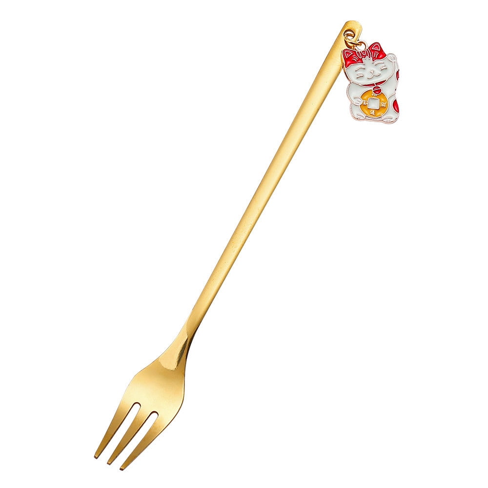 TIMIFIS Forks Kitchen Accessories New Year Tableware Dessert Fork Stirring Small Fork New Year Gift Fork