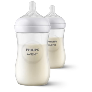 Philips Avent Natural Baby Bottle With Natural Response Nipple, Clear, 2x9oz Bottles, SCY903/02