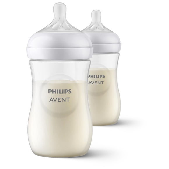 Philips Avent Natural Baby Bottle With Natural Response Nipple, Clear, 2x9oz Bottles, SCY903/02
