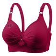 thumbnail image 1 of VEKDONE Woman's Printing Gathered Together Large Size Daily Bra Underwear No Rims Red XS, 1 of 4