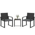 thumbnail image 1 of Outsunny Wicker Patio Furniture Bistro Set with Cushion Mesh Seat, Grey, 1 of 10