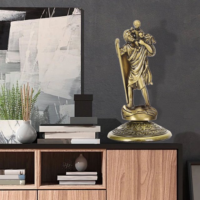 Statue du Christ, Statue de Jésus Couleur Olive 3.5 Po de Haut pour Voiture