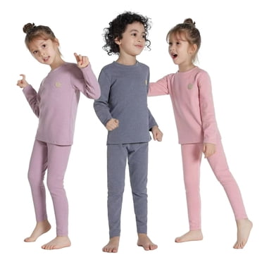 Ensemble de sous-Vêtements Thermiques pour Tout-Petits Garçons Filles, Haut et Bas Doublés en Molleton Doux, Unisexe, Tenue 2 Pcs pour 2-14T