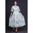 thumbnail image 2 of Bimba Robe-Chemise Mi-Mollet pour Femmes à Manches Retroussables à Boutons Imprimée Shibori - Petit, 2 of 5