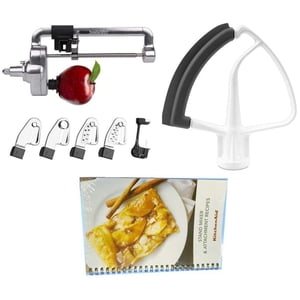 KitchenAid DRTVICE6 Spiraliseur d'emballage Combo KSM1APC Flex Edge Beater KFE5T Livre de recettes pour le mélangeur de stand