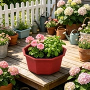 Fufafayo Hexagon Planter Pot Thickened Modern Planter for Indoor Outdoor, Plastic Flower Container with Drainage Hole, Succulents Herb Plants Pot for Balcony Garden Home Decor