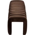 thumbnail image 4 of Meridian Furniture Andaz 17.5" Velvet & Solid Wood Bench in Brown, 4 of 8