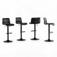 thumbnail image 2 of Bar Stools Set of 4, Height Adjustable Swivel Barstools, Bar Chairs with Backs & Metal Footrest for Home Kitchen, Barstools for Kitchen Dining Reception, PU Leather, Black, 2 of 6
