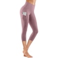 thumbnail image 4 of DPTALR Women's Quick Dry Solid Pocket Capris Yoga Pants, 4 of 4