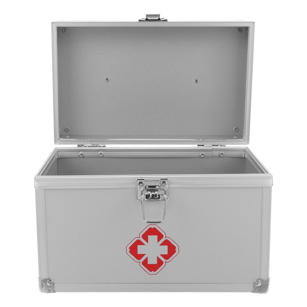 AMERTEER Medicine Box First Aid Kit Case Organizer Household Sturdy Metal Cabinet Emergency Medical
