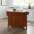 thumbnail image 2 of Crosley Furniture Wood Granite Top Kitchen Cart in Cherry/Gray, 2 of 12