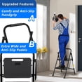 thumbnail image 4 of Steel Folding 2-Step Stool Ladder Adults With Soft-Grip Handle 500 Lbs Black, 4 of 6