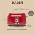 thumbnail image 4 of Haden Dorset 2 Slice Wide Slot Stainless Steel Toaster, Rectory Red, 4 of 9