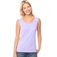 thumbnail image 1 of Hanes Women`s Mini-Ribbed Cotton Tank, L, Lilac Wash, 1 of 3