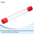 thumbnail image 3 of Unique Bargains Clear Rigid Tube Round Plastic Tubing with Red Rubber Cap, 305mm/ 12 Inch Length, 21mmx25mm/0.83'x1', 2 Set, 3 of 7