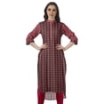 thumbnail image 1 of Moomaya Kurta d'Été en Coton Longueur Genou Imprimé Manches Retroussables Kurtis pour Femmes, 1 of 6