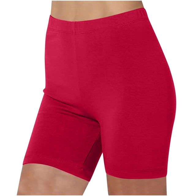 Timegard Running Shorts for Women Bike Short Leggings High Waist Solid Color Comfy Athletic Shorts